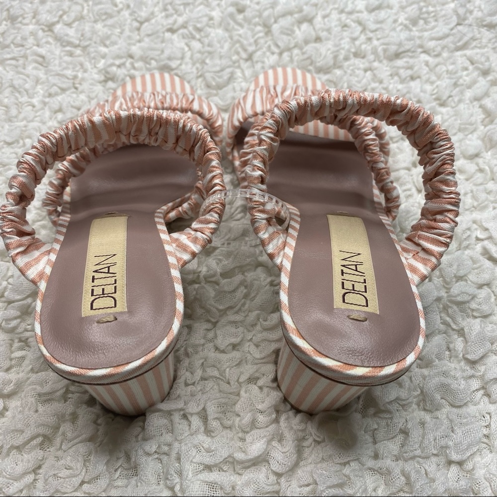 Striped Pink Ruched Triple-Strap Mule - Picture 7 of 8